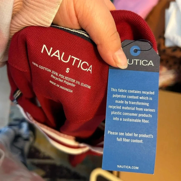 NWT NAUTICA PREPPY MAROON POLO - Picture 3 of 3